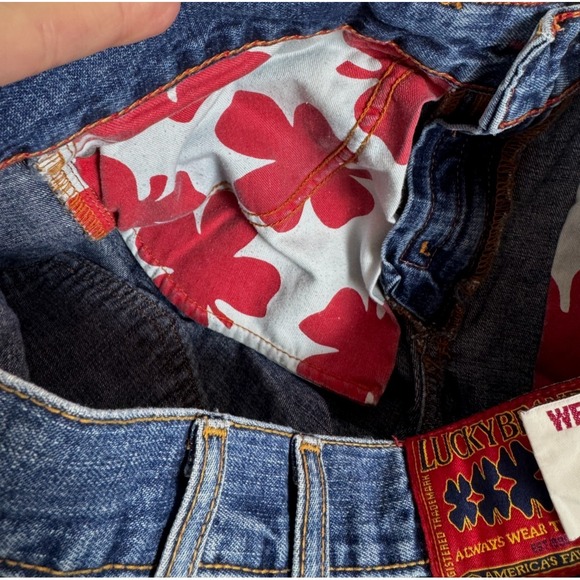 VTG Lucky Brand Peanut Pant 4/27 USA Low Rise Flare 33" Inseam Y2K Tall 90s - Picture 12 of 16